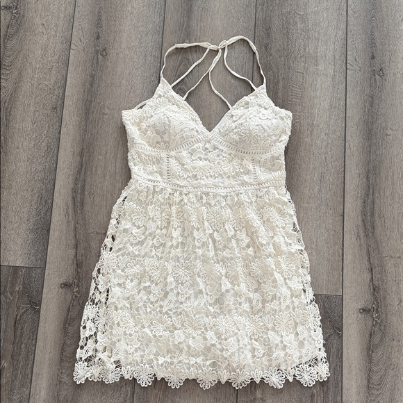 Hollister, White crochet skater dress size medium - Picture 2 of 5